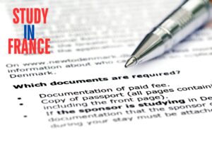 documents requirment for study in france